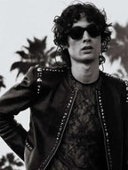 Coachella 2026 Sombr Studded Leather Jacket