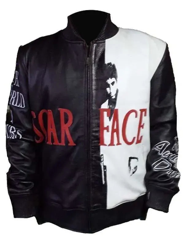 Scarface Tony Montana Leather Bomber Jacket
