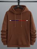 Ryan Bailey Mens Brown Printed Kangaroo Hoodie