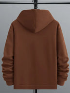 Ryan Bailey Mens Brown Printed Kangaroo Hoodie