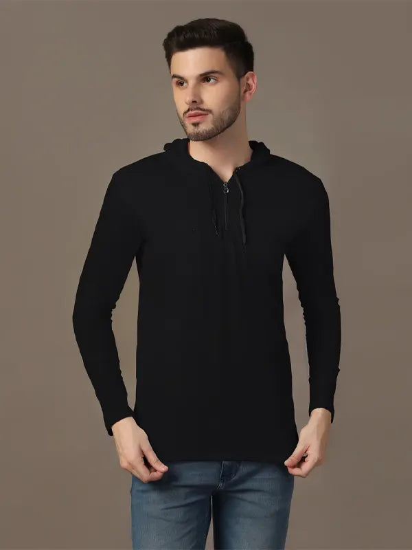Benjamin Ross Men's Black Cotton Hoodie