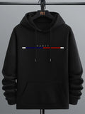 Connor Griffin Mens Black Printed Kangaroo Hoodie