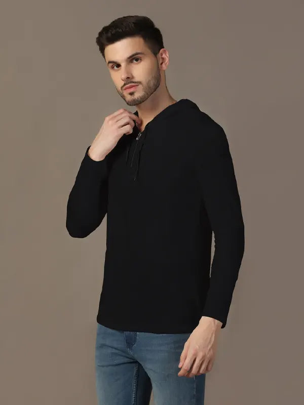 Benjamin Ross Men's Black Cotton Hoodie