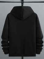 Connor Griffin Mens Black Printed Kangaroo Hoodie