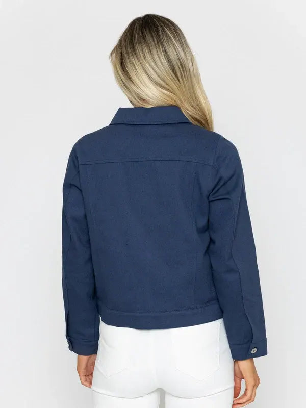 Dylan Collins Navy Cotton Rich Casual Jacket