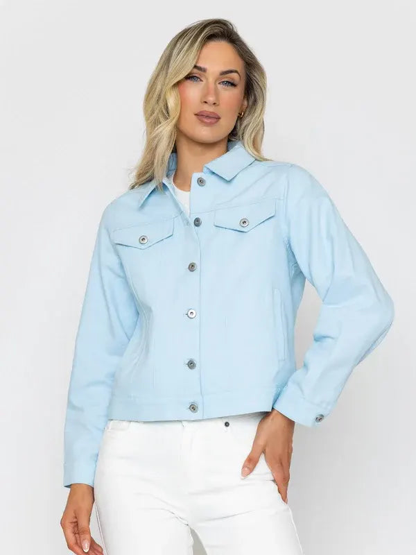 Dusty Cummerata Blue Cotton Rich Casual Jacket