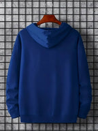 Adam Powell Mens Blue Printed Kangaroo Hoodie
