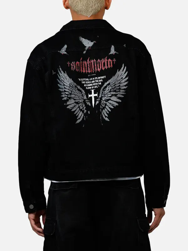 Serena Marquardt Men's Denim Black Jacket