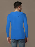 Elijah Turner Men's Blue Cotton Hoodie