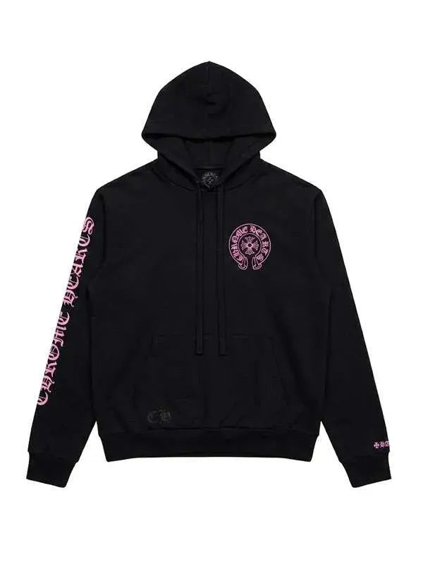 Black and Pink Chrome Hearts Hoodie