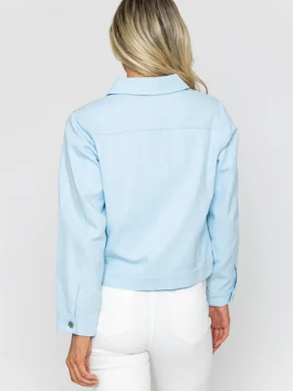Dusty Cummerata Blue Cotton Rich Casual Jacket