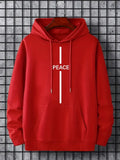 Aiden Morris Mens Red Printed Kangaroo Hoodie