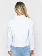 Shana Hudson White Cotton Rich Casual Jacket