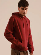 Ethan Walker Men's Mahroon Fleece Pullover Hoodie