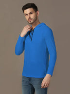 Elijah Turner Men's Blue Cotton Hoodie
