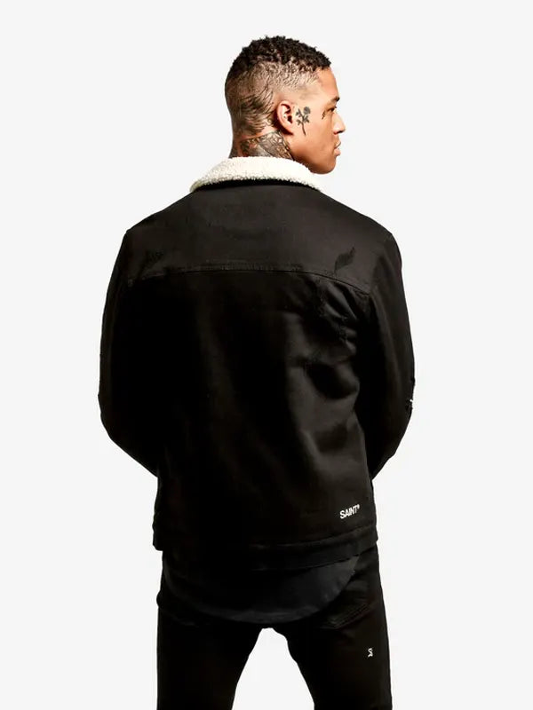 Madelyn Connelly Men's Denim Black Sharpa Jacket