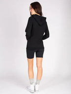 Emilia Rippin Black Womens Zip Up Hoodie Jacket