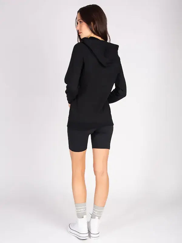 Emilia Rippin Black Womens Zip Up Hoodie Jacket