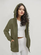 Kathlyn Leuschke Olive Green Women's Zipper Hoodie
