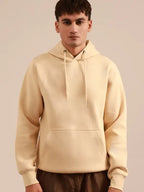 Liam Carter Men's Beige Fleece Pullover Hoodie