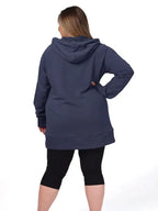Deidre Navy Longline Kangaroo Hoodie