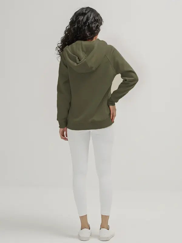 Kathlyn Leuschke Olive Green Women's Zipper Hoodie