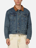 Tyrique Weissnat Men's Denim Shearling Collar Jacket