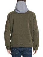Men-Sherpa-Lined-Two-Pocket-Hooded-Trucker-Jacket-Olive-Green
