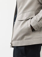 Robbie Ziemann Beige Cotton Rich Harrington Shirt Collar Jacket
