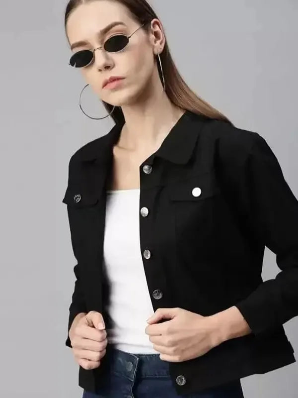 Myrna Monahan Black regular denim jacket
