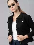 Myrna Monahan Black regular denim jacket