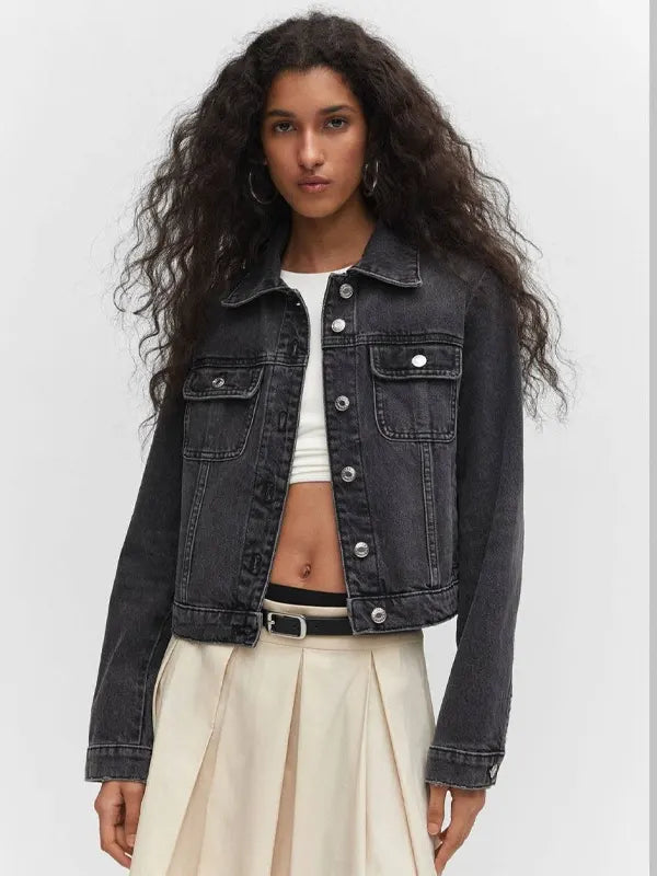 Stefanie McCulloughBlack short denim jacket