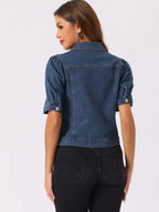 Arne Kilback Half sleeves crop Denim Jacket