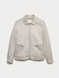 Robbie Ziemann Beige Cotton Rich Harrington Shirt Collar Jacket
