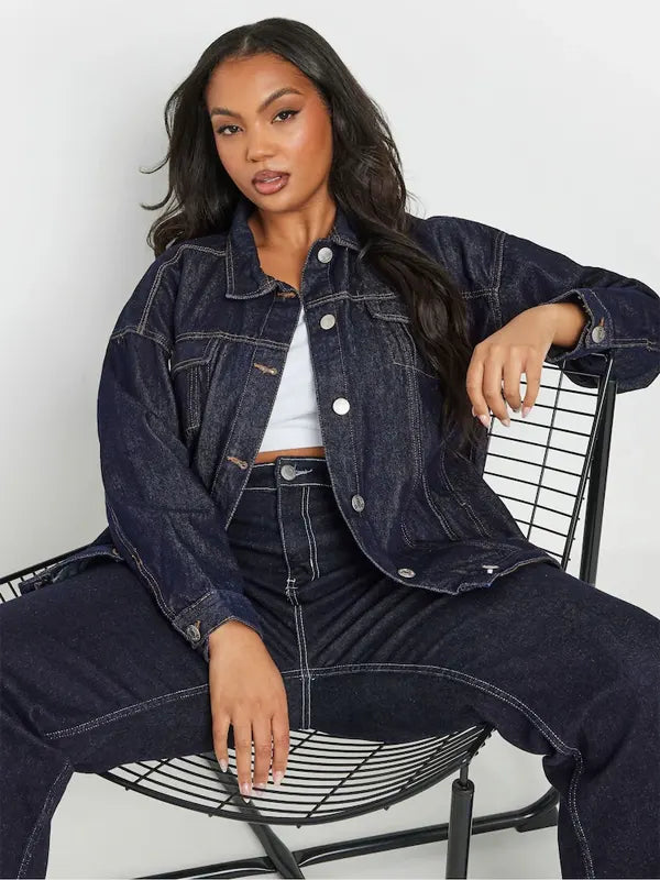 Shandi E. Gibbons Blue Oversized Cotton Denim Jacket
