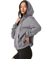 Mara Koch Grey Women's Plain Zipper Hoodie