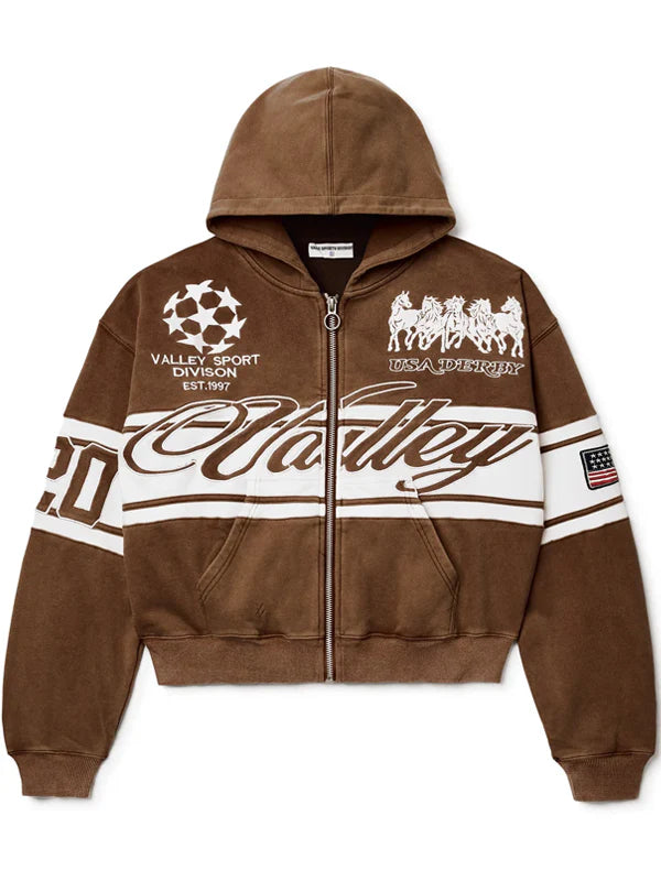 Vale-Forever-Brown-Cursive-Zip-Up-Hoodie