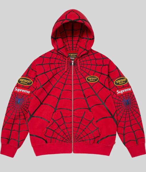 Vanson Leathers x Supreme Spiderman Hoodie
