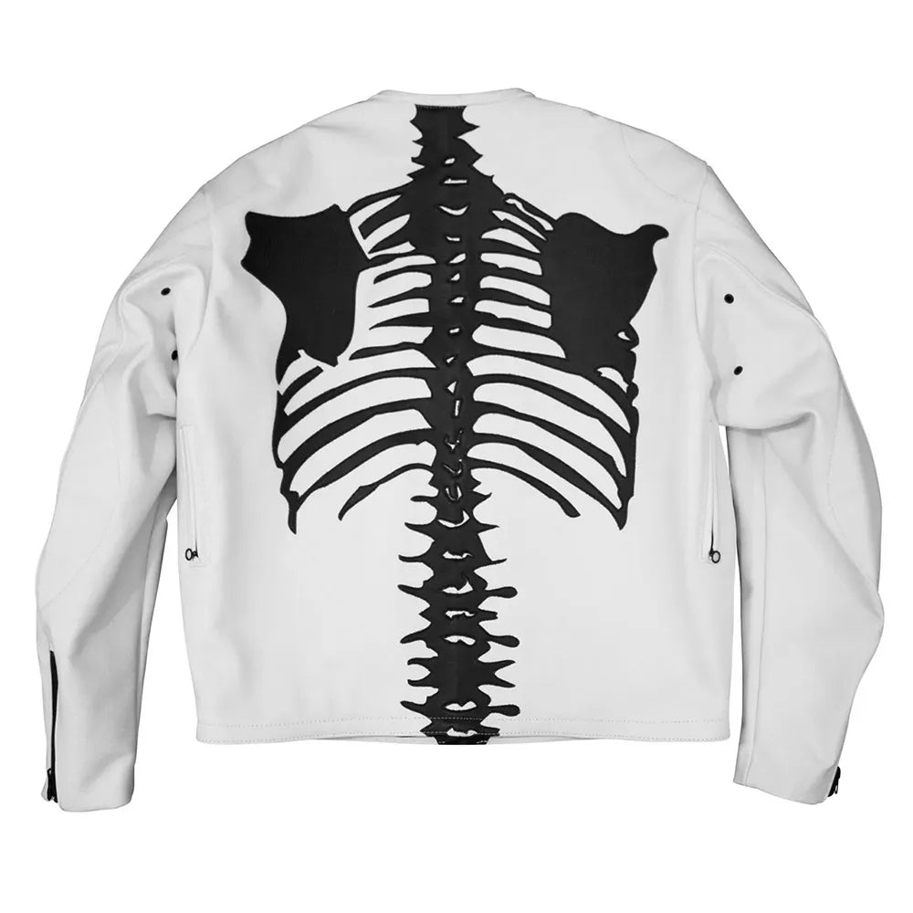 Vanson Skeleton White Leather Jacket
