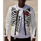 Vanson Skeleton White Leather Jacket