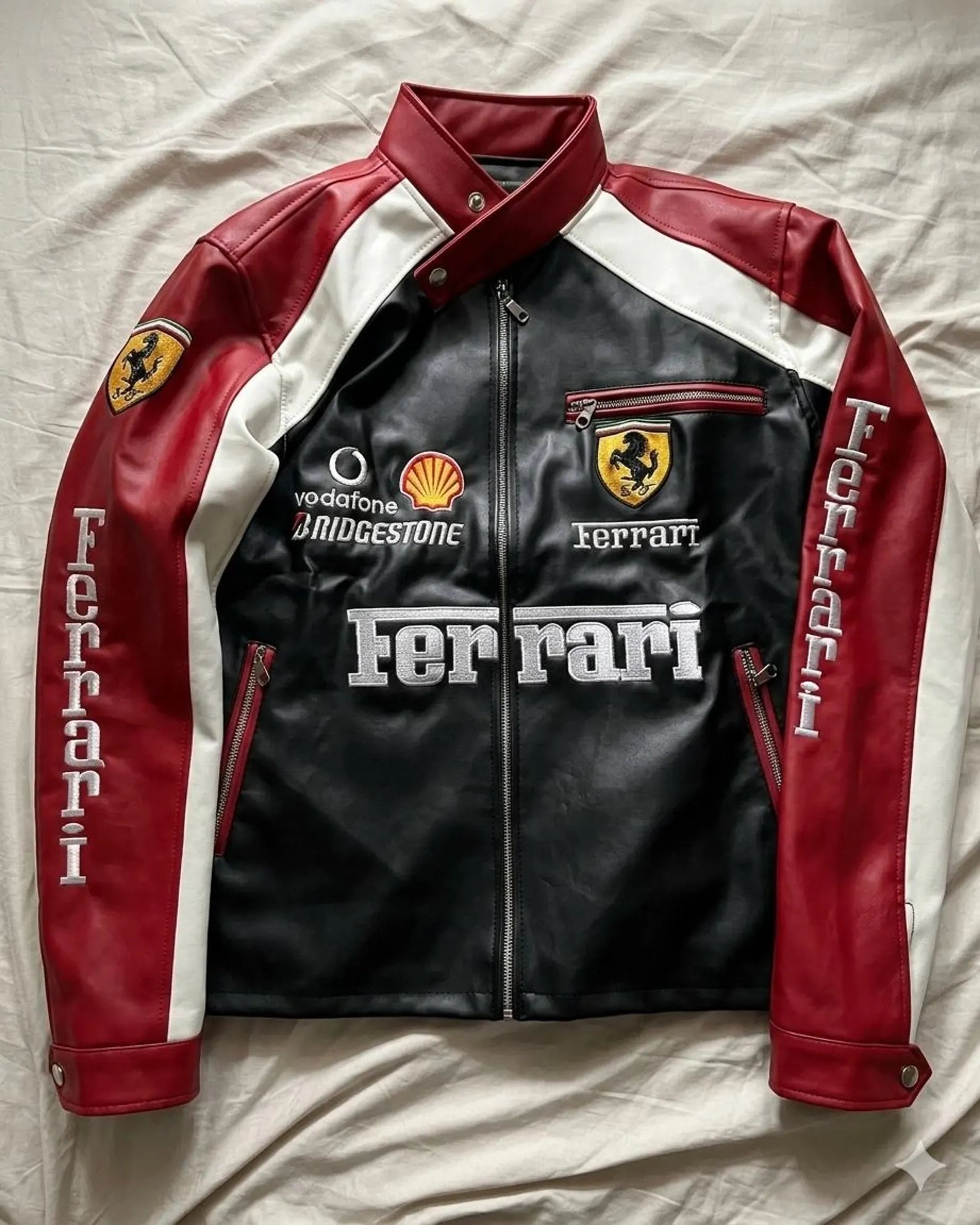 Vintage-90s-Ferrari-F1-Racing-Leather-Jacket-Red
