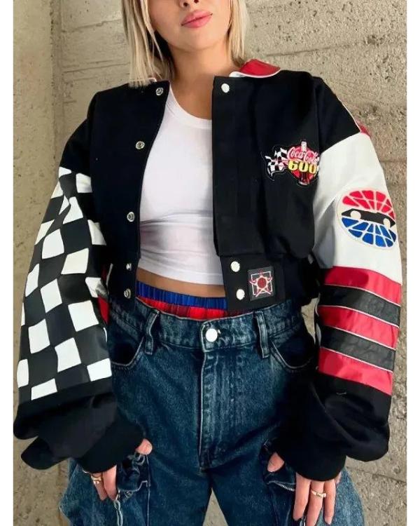 NASCAR Coca Cola 600 Black Cropped Jacket