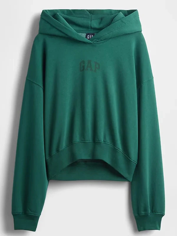 VintageSoft Crop Logo Hoodie For Sale