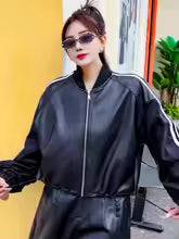 Leather Bomber Jacket Women