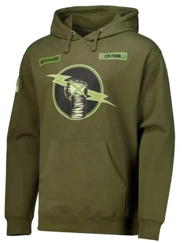WWE-Monday-Night-Raw-CM-Punk-Pullover-Hoodie-Green