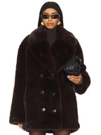 Wainscott Faux Fur Jacket In Brown Lovers And Friends