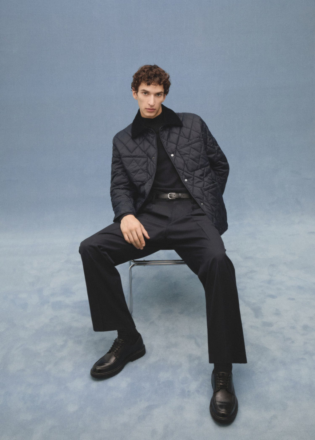 Warm quilted jacket for men