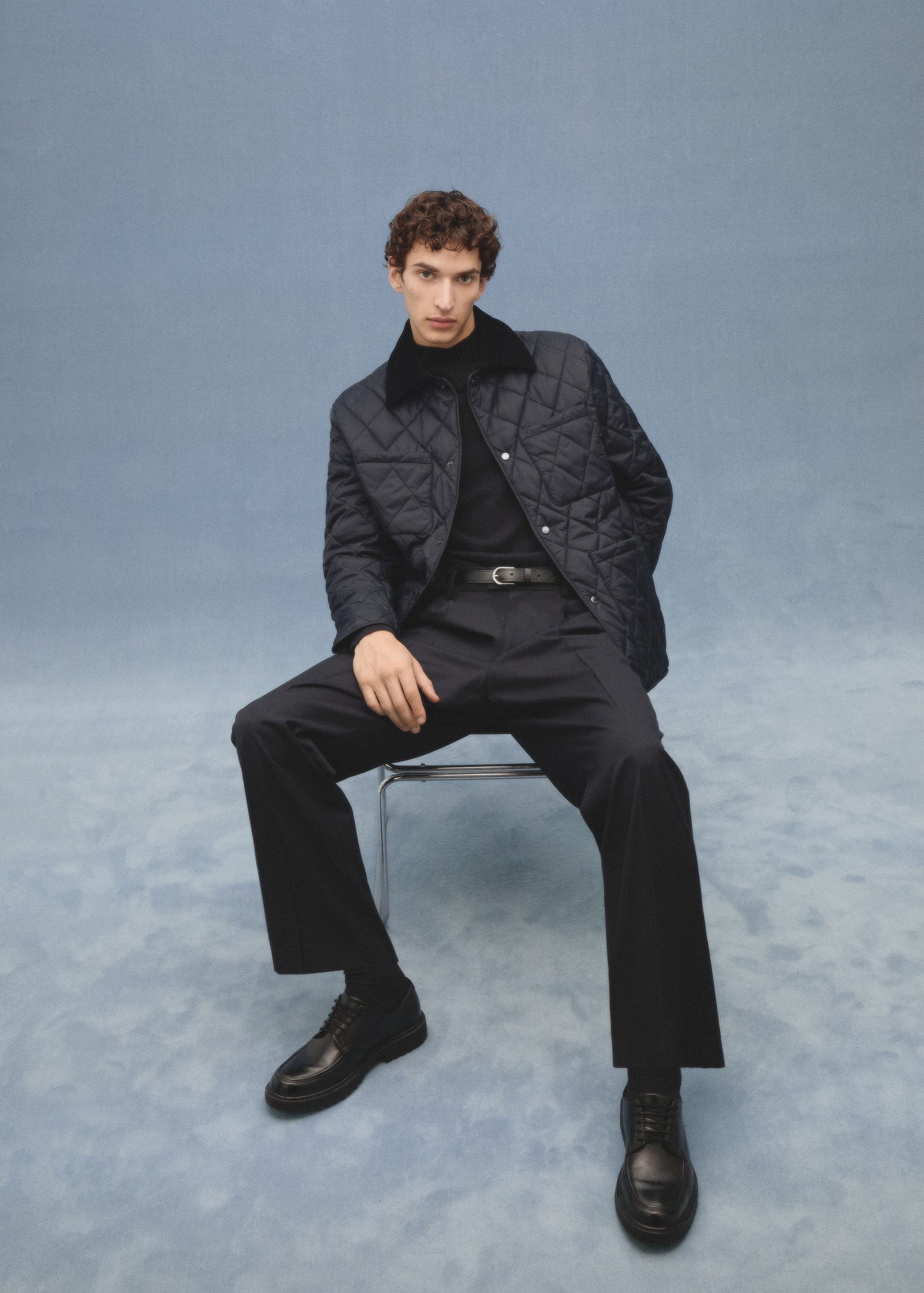 Warm quilted jacket for men