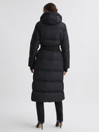 Warm women's black puffer outerwear
