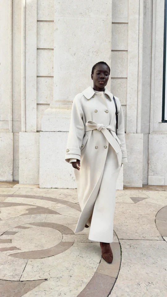 Warm wool coat front view